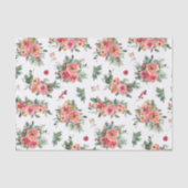 クリスマスフローラルパターン | 水彩植物学 薄葉紙 (正面)