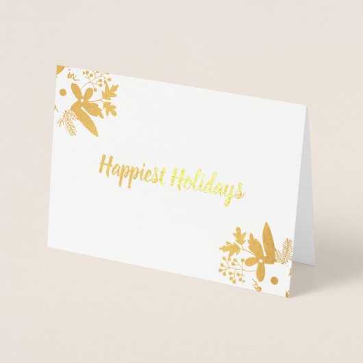 クリスマスフローラレッドアクアホリデーフォト 箔カード (正面)