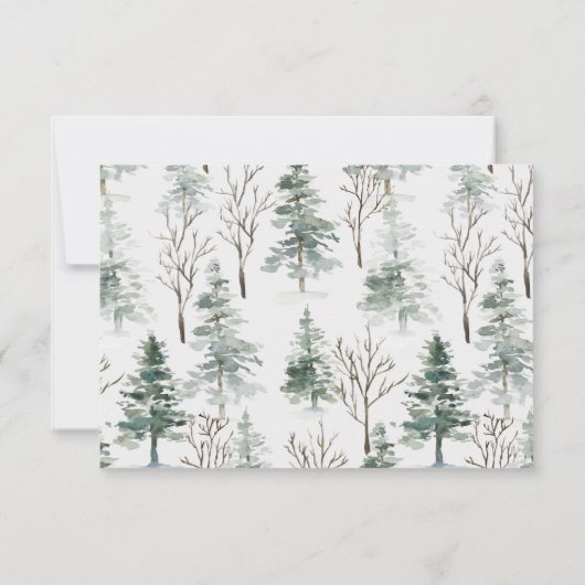 クリスマスフローラロマンチックな結婚式RSVPカード 出欠カード (裏面)