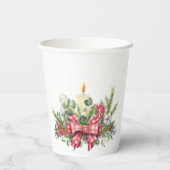 クリスマスフローラ世界のキャンドルボウへの喜び 紙コップ (裏面)