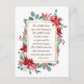 クリスマスフローラ主よ賛美よ聖書の詩 ポストカード (正面)