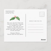 クリスマスフローラ休日はがき ポストカード (裏面)