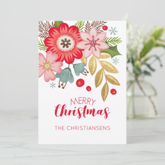 クリスマスフローラ写真グリーティングカード シーズンカード (スタンド正面)
