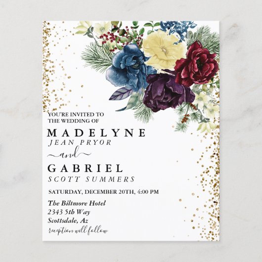 クリスマスフローラ冬季ウェディングフローラ金ゴールド (正面)