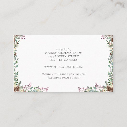 クリスマスフローラ名刺 名刺 (裏面)