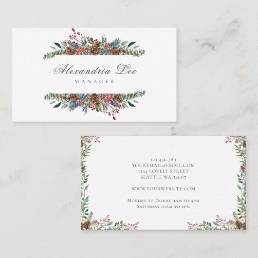 クリスマスフローラ名刺 名刺 (正面/裏面)