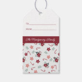 クリスマスフローラ国の名前の追加ギフトラベル ギフトタグ (正面)