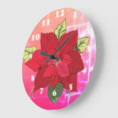 クリスマスフローラ壁時計 ラージ壁時計 (傾斜)