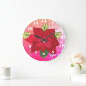 クリスマスフローラ壁時計 ラージ壁時計 (ホーム)