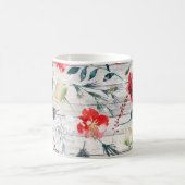 クリスマスフローラ木製の板 コーヒーマグカップ (中央)