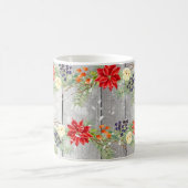 クリスマスフローラ木製の板 コーヒーマグカップ (中央)