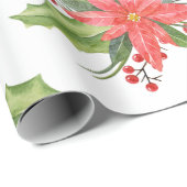 クリスマスフローラ果実パターンラッピング紙 ラッピングペーパー (ロールコーナー)