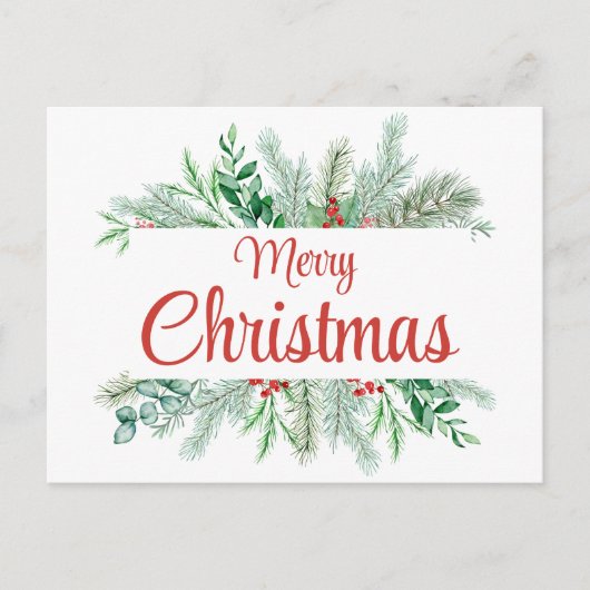 クリスマスフローラ枠メリークリスマス シーズンポストカード (正面)