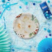 クリスマスフローラ水彩ブライダルシャワー ペーパープレート (パーティー)