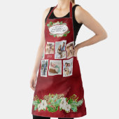 クリスマスフローラ水色パインコーン写真ナナ エプロン (インサイチュ)