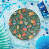 クリスマスフローラ紙プレート ペーパープレート (パーティー)