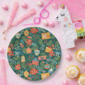 クリスマスフローラ紙プレート ペーパープレート (パーティー)