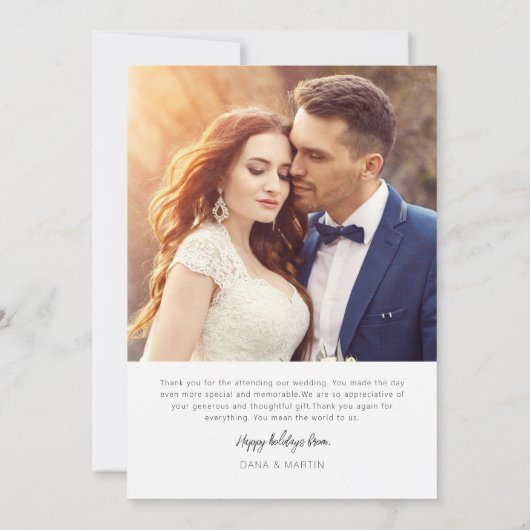 クリスマスフローラ結婚の祝日の発表 サンキューカード (裏面)