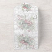 クリスマスフローラ結婚の緑 オールインワン招待状 (外側)