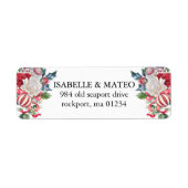 クリスマスフローラ結婚グリーンリー差出人住所 ラベル (正面)