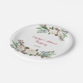 クリスマスフローラ結婚パーティー紙プレート ペーパープレート (アングル)