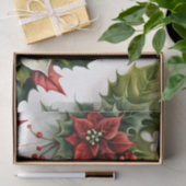 クリスマスフローラ緑と赤 薄葉紙 (ギフト)