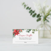 クリスマスフローラ赤ちゃんシャワーおむつラッフルカード エンクロージャーカード (スタンド正面)