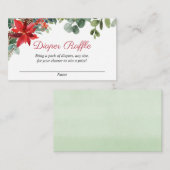 クリスマスフローラ赤ちゃんシャワーおむつラッフルカード エンクロージャーカード (正面/裏面)