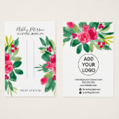 クリスマスフローラ赤ジュエリーのヘアクリップ表示 (正面&裏面)