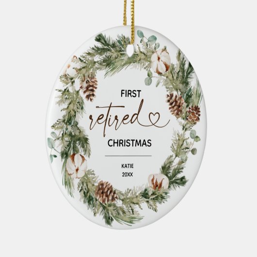 クリスマスフローラ退職パーティーギフト セラミックオーナメント (右)
