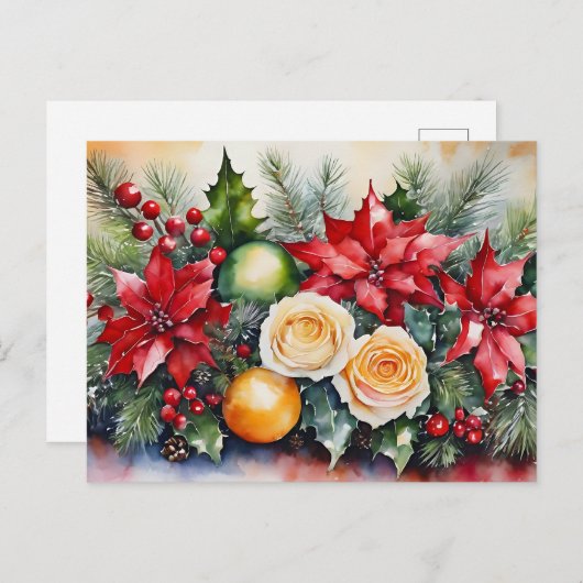 クリスマスフローラ配置 シーズンポストカード (正面/裏面)