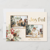 クリスマスフローラ金ゴールドうれしそうな文字2 – 写真 シーズンカード (正面)