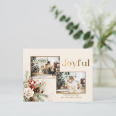 クリスマスフローラ金ゴールドうれしそうな文字2 – 写真 シーズンポストカード (スタンド正面)