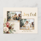 クリスマスフローラ金ゴールドうれしそうな文字2 – 写真 シーズンポストカード (正面)