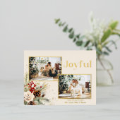 クリスマスフローラ金ゴールドうれしそうな文字2 – 写真 箔シーズンポストカード (立ち正面)