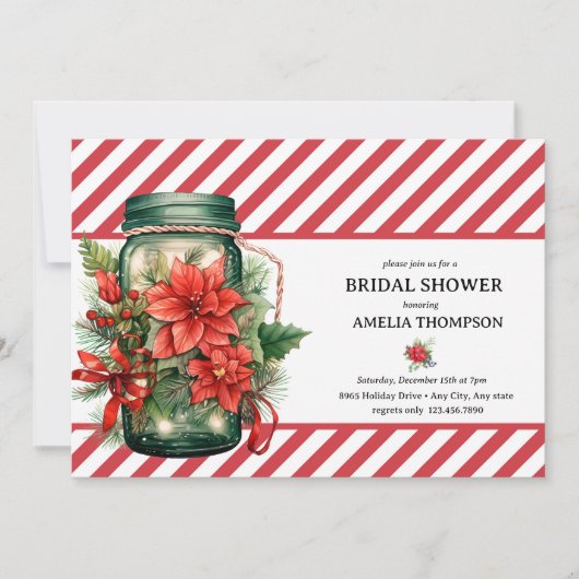 クリスマスフローラ |クリスマスブライダルシャワー 招待状 (正面)