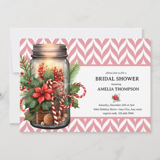 クリスマスフローラ |クリスマスブライダルシャワー 招待状 (正面)