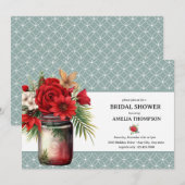 クリスマスフローラ |クリスマスブライダルシャワー 招待状 (正面/裏面)