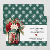 クリスマスフローラ |クリスマスブライダルシャワー 招待状 (正面/裏面)
