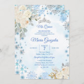 クリスマスフローラ&シルバースノーフレークキンセアニェラ 招待状 (正面/裏面)