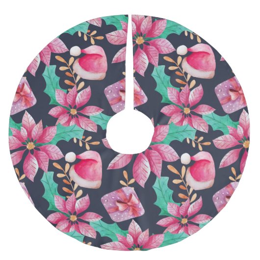 クリスマスフローラ ブラッシュドポリエステルツリースカート (正面)