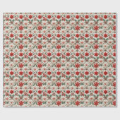 クリスマスフローラ ラッピングペーパー (フラット)