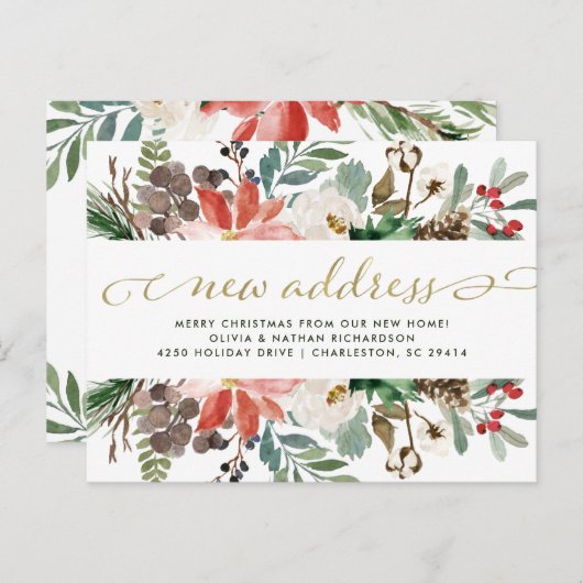 クリスマスフローラ |引かわいらし越し 案内ポストカード (正面/裏面)