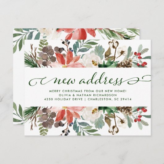 クリスマスフローラ |引かわいらし越し 案内ポストカード (正面/裏面)