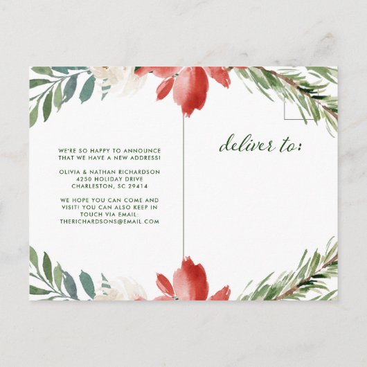 クリスマスフローラ |引かわいらし越し 案内ポストカード (裏面)