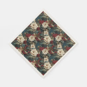 クリスマスフローラ(白い花と緑) スタンダードランチョンナプキン (角)