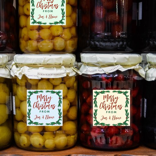 クリスマスフードギフトラベル縁どホリー ラベル