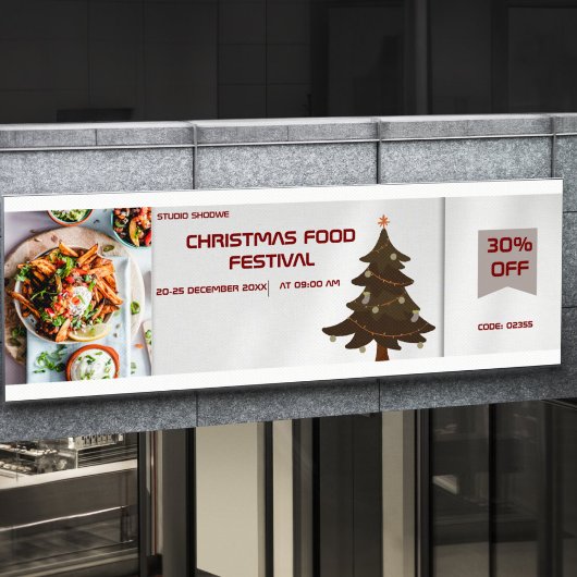クリスマスフードフェスティバル大 横断幕