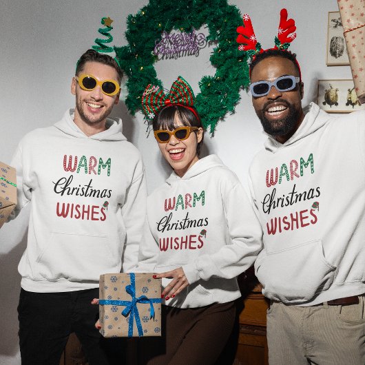 クリスマスフード付きスウェットシャツ – 暖かいクリスマスの願い パーカ