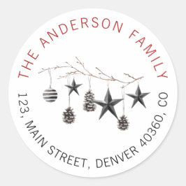 クリスマスブエレガントランチオーナメントの住所 ラウンドシール